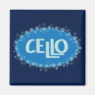 Winter Cello Magnet