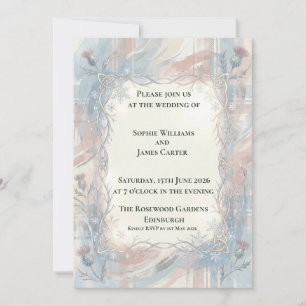 Winter Celtic Thistle Wedding Invitation