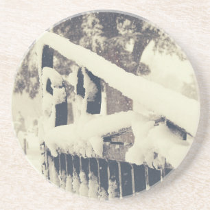 Winter Cemetary Gate Coaster