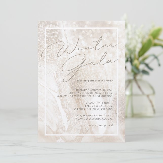 Winter Champagne Gala Invitation (Standing Front)