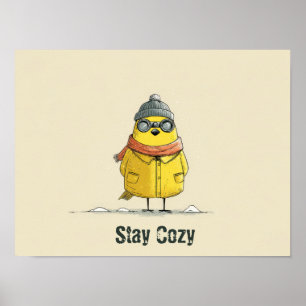 Winter Chick – Cute Cosy Animal Art Poster