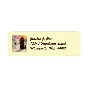 Winter Chickadee & Beaver Return address Label