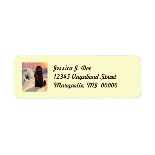 Winter Chickadee & Beaver Return address Label