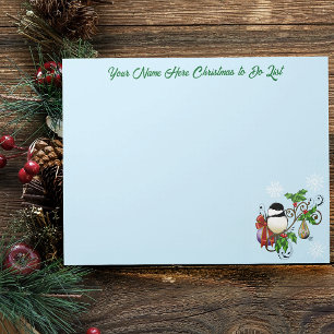 Winter Chickadee Christmas Notepad