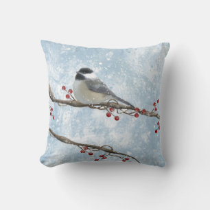 Winter Chickadee Pillow
