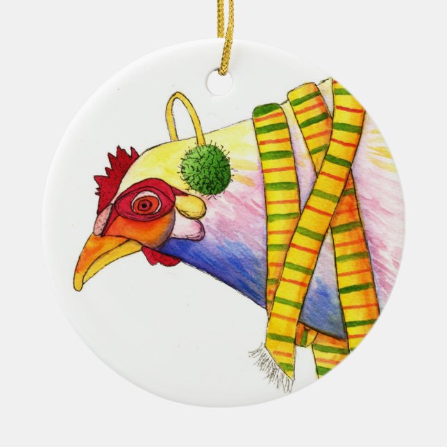 Winter Chicken Ornament (Front)