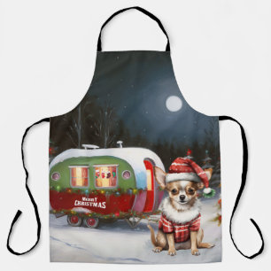 Winter Chihuahua Caravan Christmas Adventure  Apron