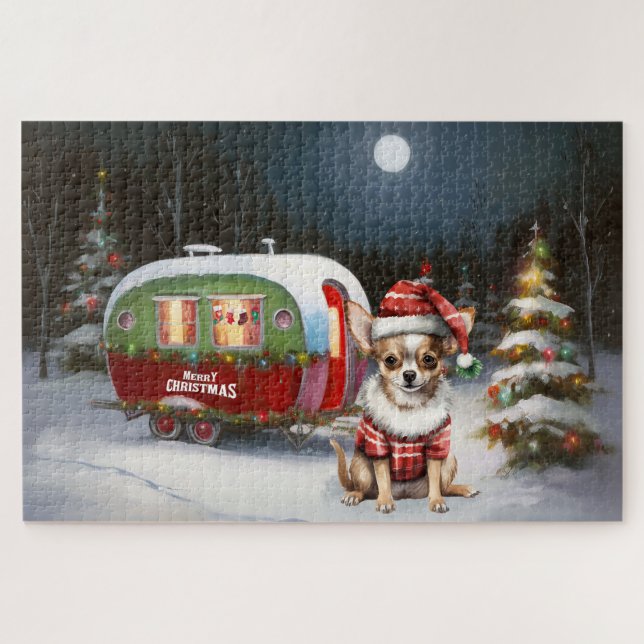 Winter Chihuahua Caravan Christmas Adventure  Jigsaw Puzzle (Horizontal)