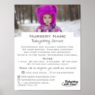 Winter Child, Babysitter, Daycare, Nursery Advert Poster