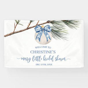 Winter Chinoiserie Bow Christmas Large Banner