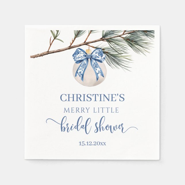 Winter Chinoiserie Bridal Shower Paper Napkins (Front)