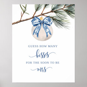 Winter Chinoiserie Guess How Many Kisses Game Sign