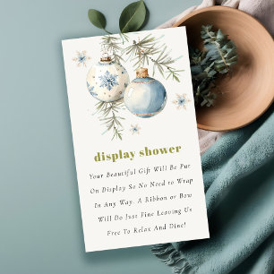 Winter Chirstmas Blue Boy Display Baby Shower Enclosure Card