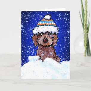 Winter Chocolate Doodle Holiday Card