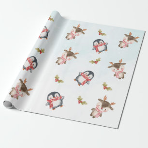 Winter Christmas 1st Birthday Party Wrapping Paper