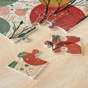 Winter / Christmas Abstract Tiled Art Jigsaw Puzzle