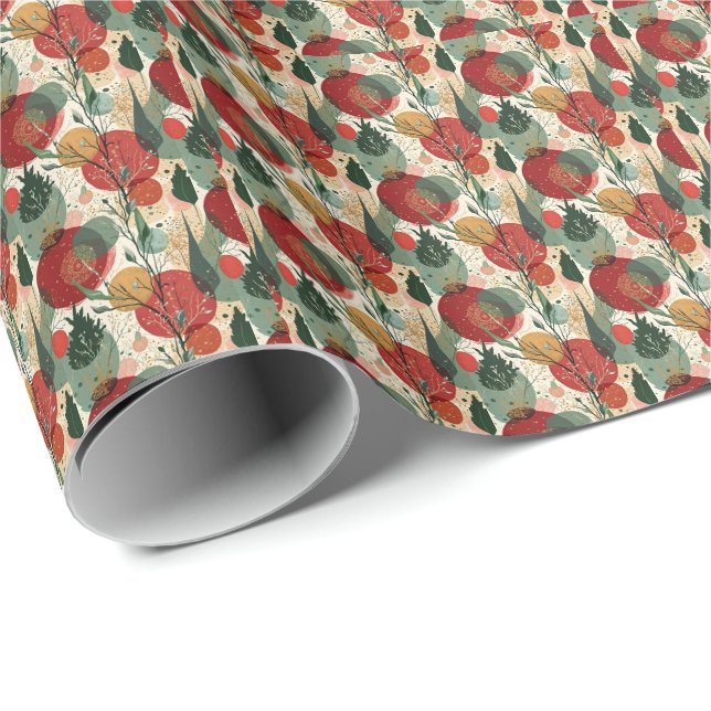 Winter / Christmas Abstract Tiled Art Wrapping Paper (Roll Corner)