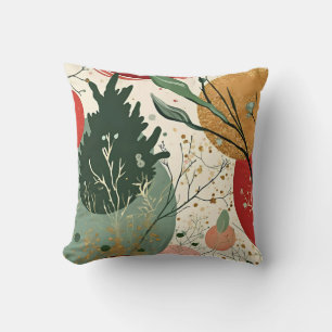 Winter / Christmas Abstract Tree Gold Splatter Cushion