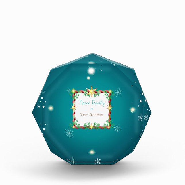 Winter Christmas and New Year Holiday Gold Decor Photo Block (Front)