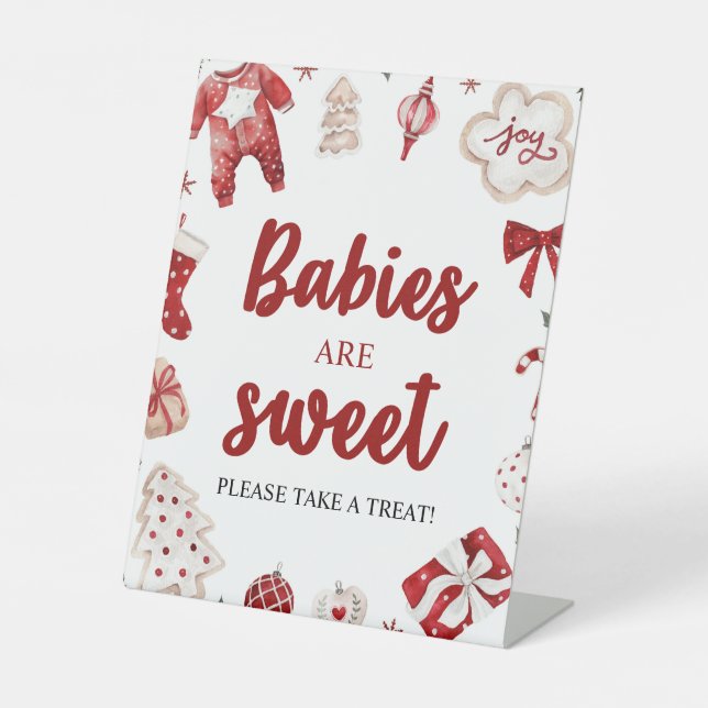 Winter Christmas Babies Are Sweet Baby Shower Sign (Front)