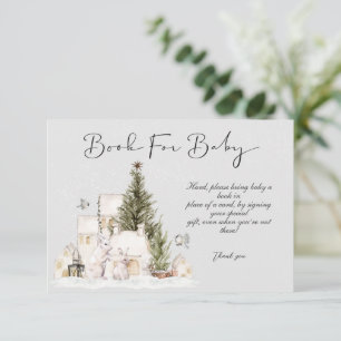 Winter Christmas Baby Shower Books For Baby Card