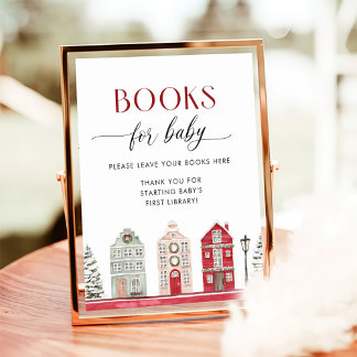 Winter Christmas Baby Shower Books for Baby Poster