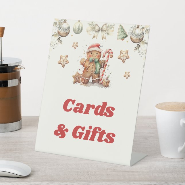 Winter Christmas Baby Shower Cards & Gifts Sign (In SItu)