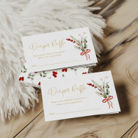 Winter Christmas Baby Shower Diaper Raffle Ticket