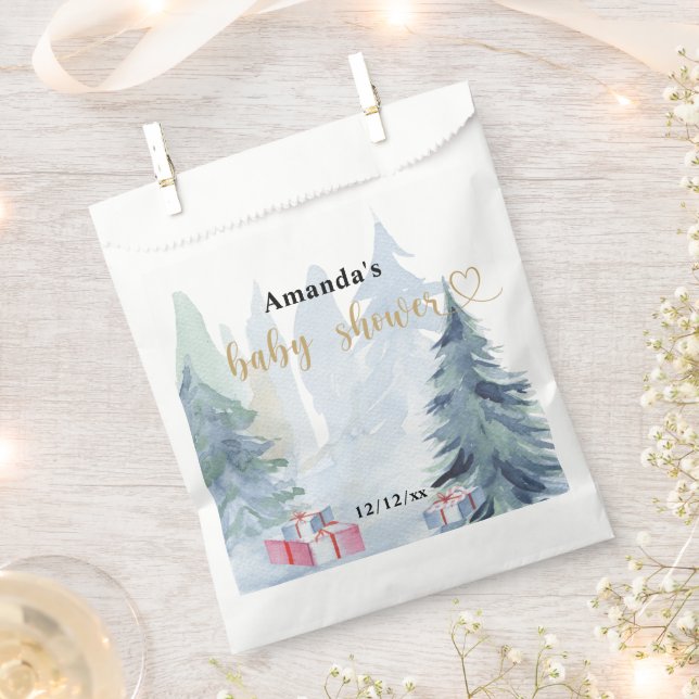 Winter christmas - Baby shower Favour Bags (Clipped)