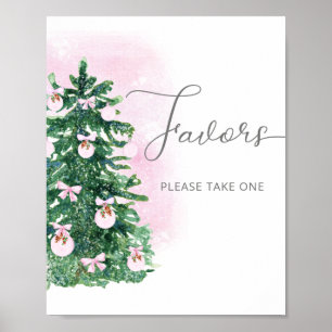 Winter Christmas baby shower favours poster