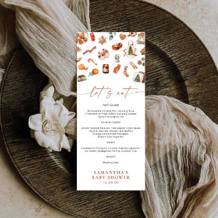 Winter Christmas Baby Shower Flat Menu