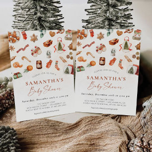 Winter Christmas Baby Shower Invitation