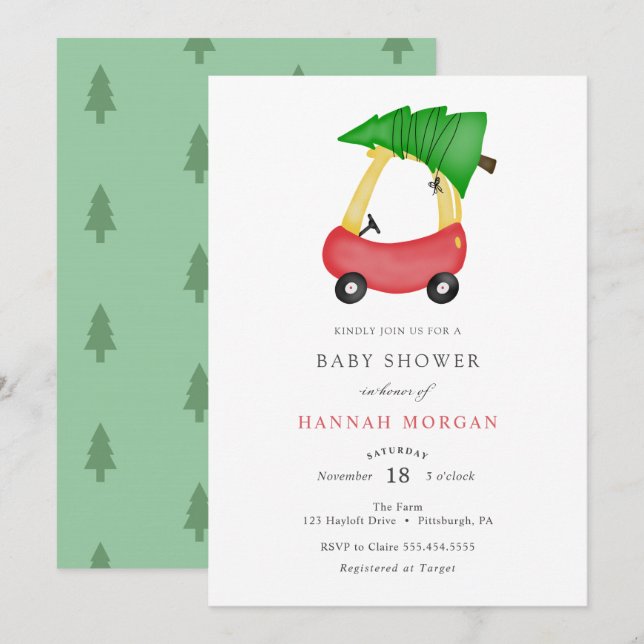 Winter Christmas Baby Shower invitation (Front/Back)