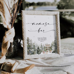 Winter Christmas Baby Shower Momosa Bar Sign