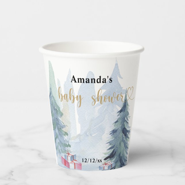 Winter christmas - Baby shower Paper Cups (Front)