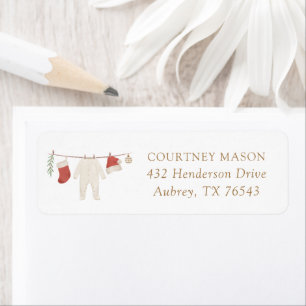 Winter Christmas Baby Shower Return Address