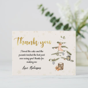 Winter Christmas Baby Shower Thank You Card