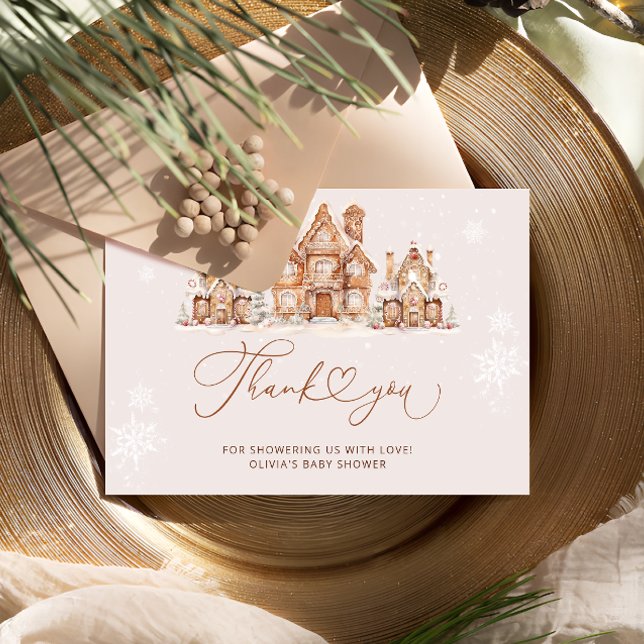 Winter Christmas Baby Shower Thank You Card (Creator Uploaded)