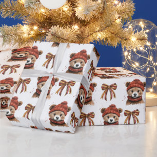 Winter Christmas Bear Wrapping Paper