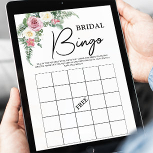 Winter Christmas Bridal Shower Bingo Game Card