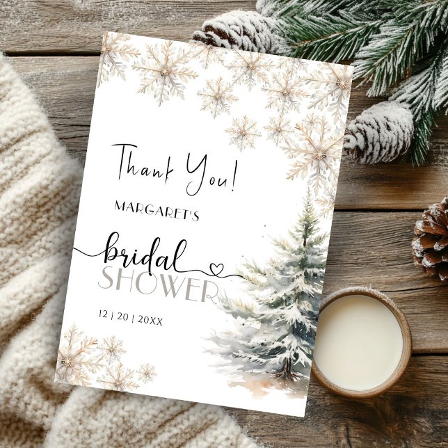 Winter Christmas Bridal Shower Thank You Card (Creator Uploaded)