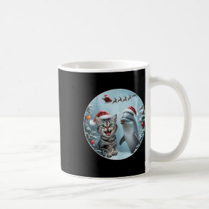 Winter Christmas Cat Dolphin Lover Selfie With San Coffee Mug