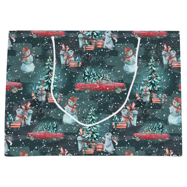 Winter Christmas Cosy Medium Gift Bag (Front)