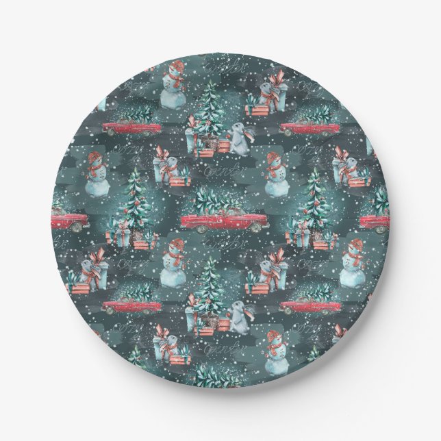 Winter Christmas Cosy  Paper Plate (Front)