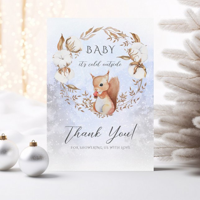 Winter Christmas Cotton Snow Baby Shower Thank You (Creator Uploaded)