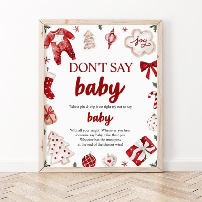 Winter Christmas Don't Say Baby Baby Shower Game Poster (Creator Uploaded)