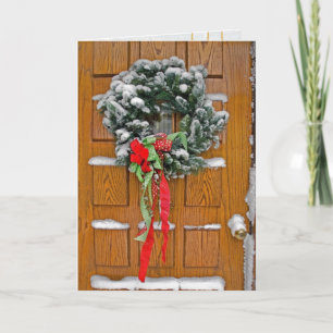 Winter Christmas Door Holiday Card