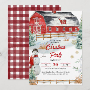 Winter Christmas Farm Party Invitation