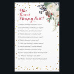 Winter Christmas Floral Who Knows Mummy Best Game<br><div class="desc">Winter Christmas Floral Who Knows Mummy Best Game</div>