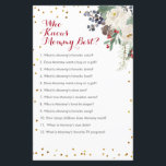 Winter Christmas Floral Who Knows Mummy Best Game<br><div class="desc">Winter Christmas Floral Who Knows Mummy Best Game</div>